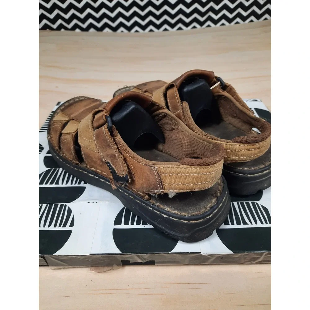 Dexter Mens Brown Leather‎ Chunky y2k 90s Sandals Rugged Outdoor Mens 6 womens 8